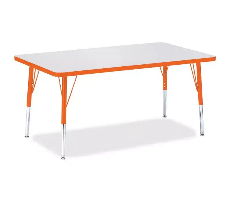 Jonti-Craft Berries Elementary Height Color Edge Rectangle Table (30 x 48) in Orange