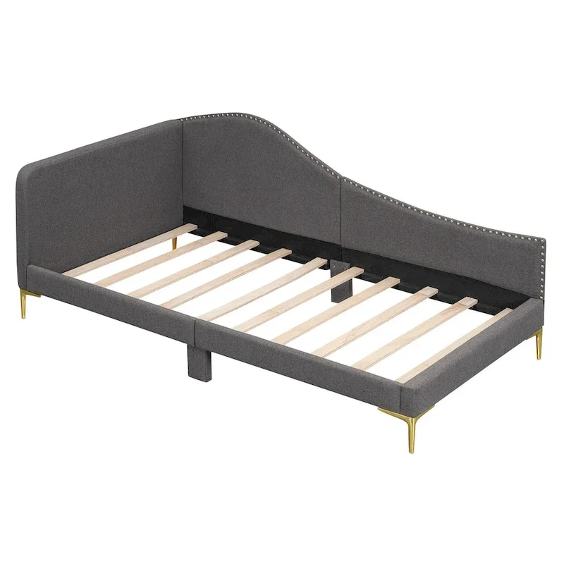 Upholstered Daybed with Guardrail and Headboard