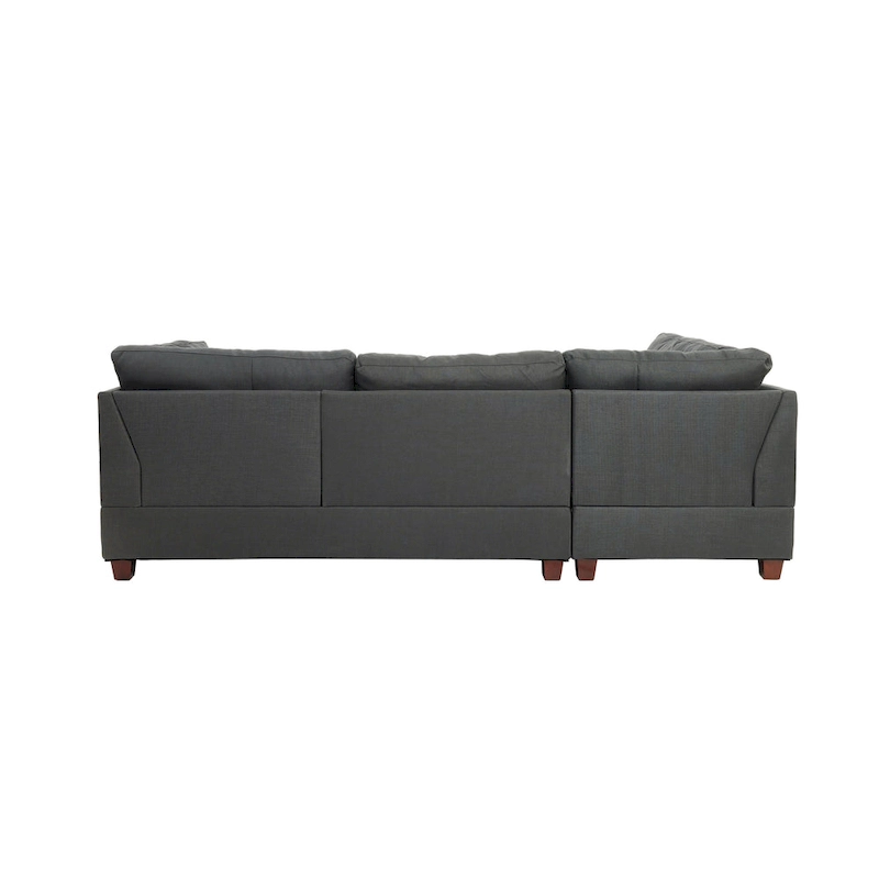 Bobkona Chaise Upholstered 3-piece Reversible Sectional Sofa Set