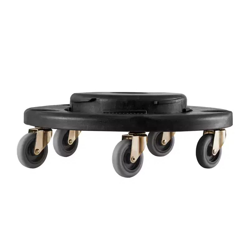 Trash Can Dolly, Fit 20, 32, 44, 55 Gallon Containers, Round Trash Can Roller Base with 4 Lockable Wheels, 500lbs Weight Capacity, Black