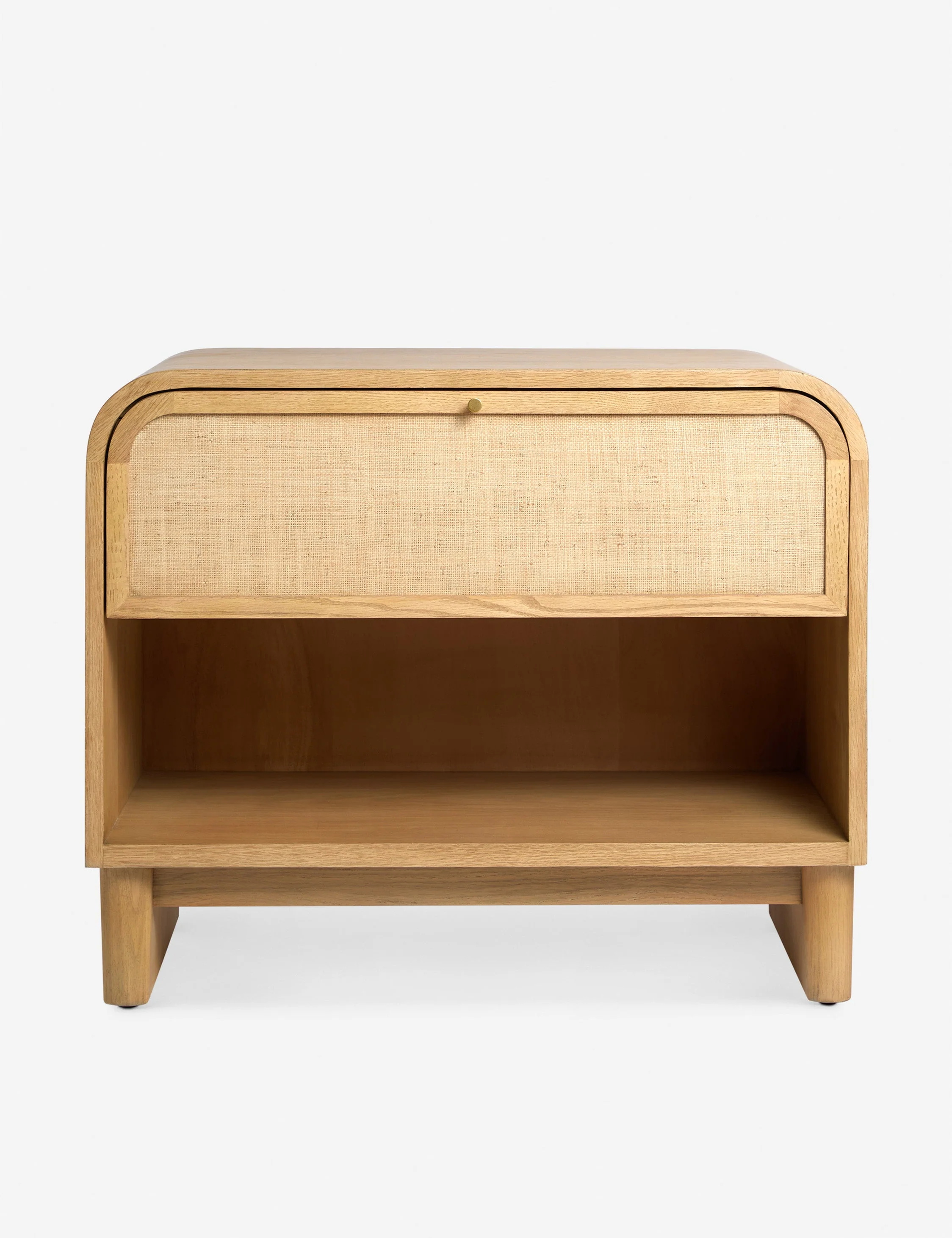 Nightstand Keep it timeless for a look that's always fresh with. The collection's rounded oak frames feature grasscloth paneling for a soft, airy