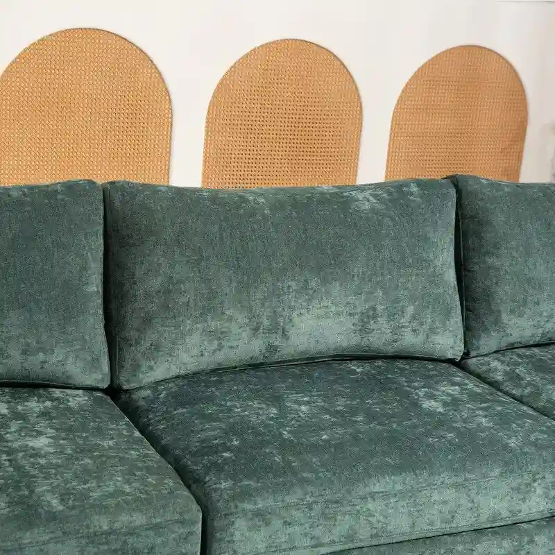 111.42 Chenille Upholstered Three Seater Sofa