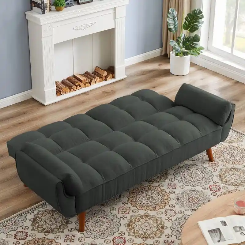 75-Inch Convertible Futon Sofa Bed with Adjustable Split Back