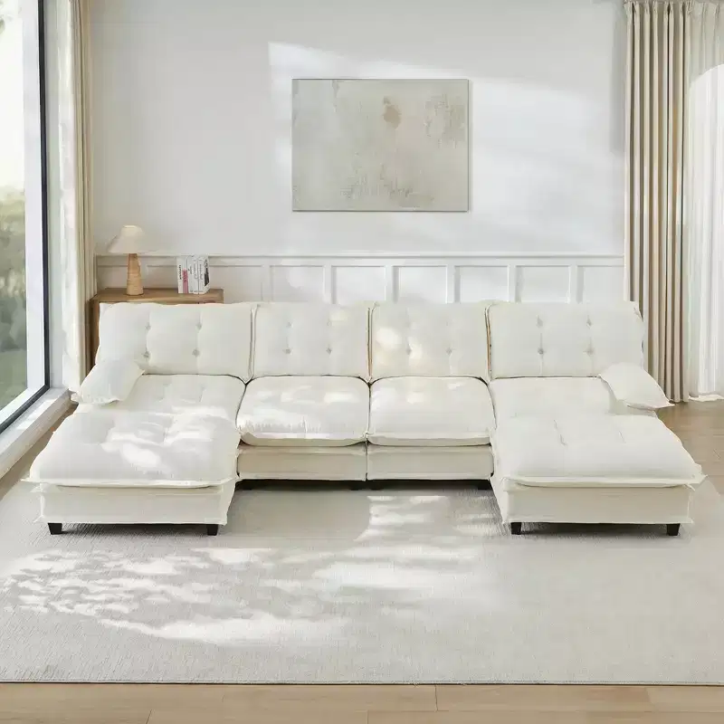 GDFStudio Havenridge Modular 138 U Chenille Sectional Sofa