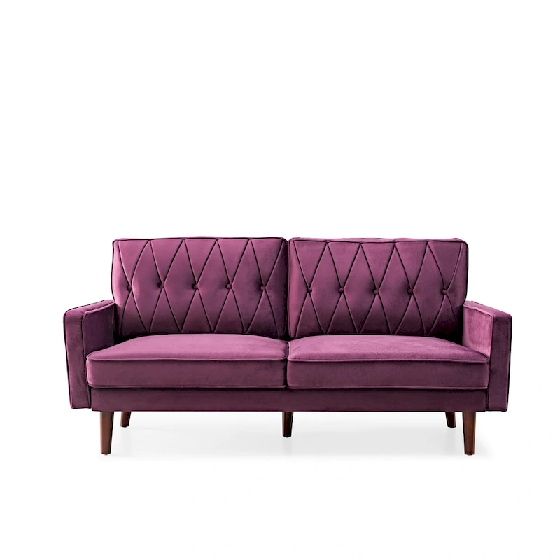 Feemster 69.3 Wide Velvet Tufted Cushion Back Sofa