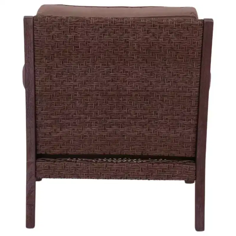 Courtyard Casual Buena Vista II Club Chair Stained Eucalyptus Wood KD Sunbrella Fabric