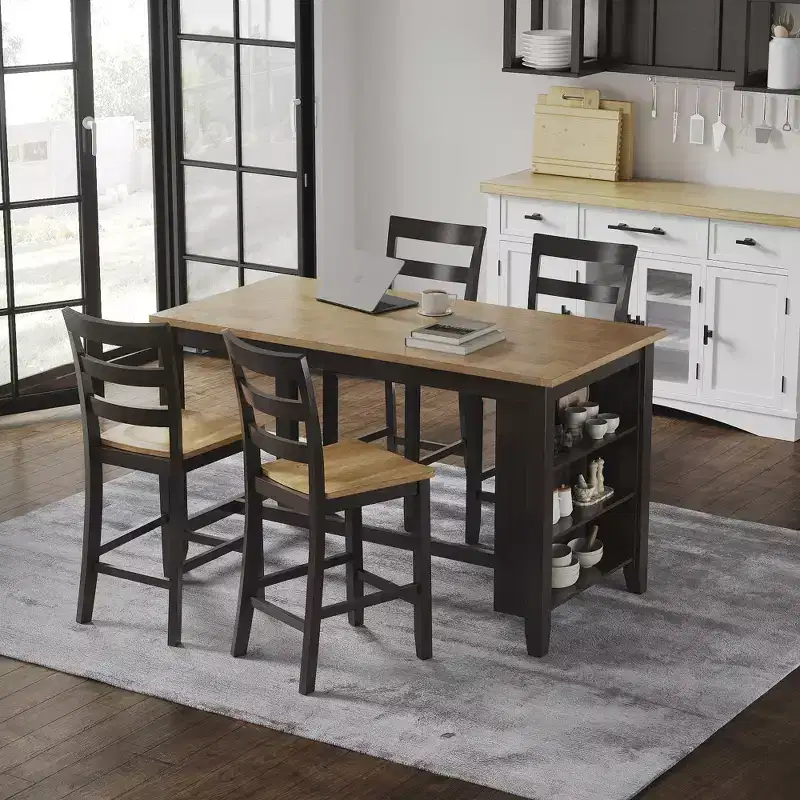 Bar dining table with solid wood countertop