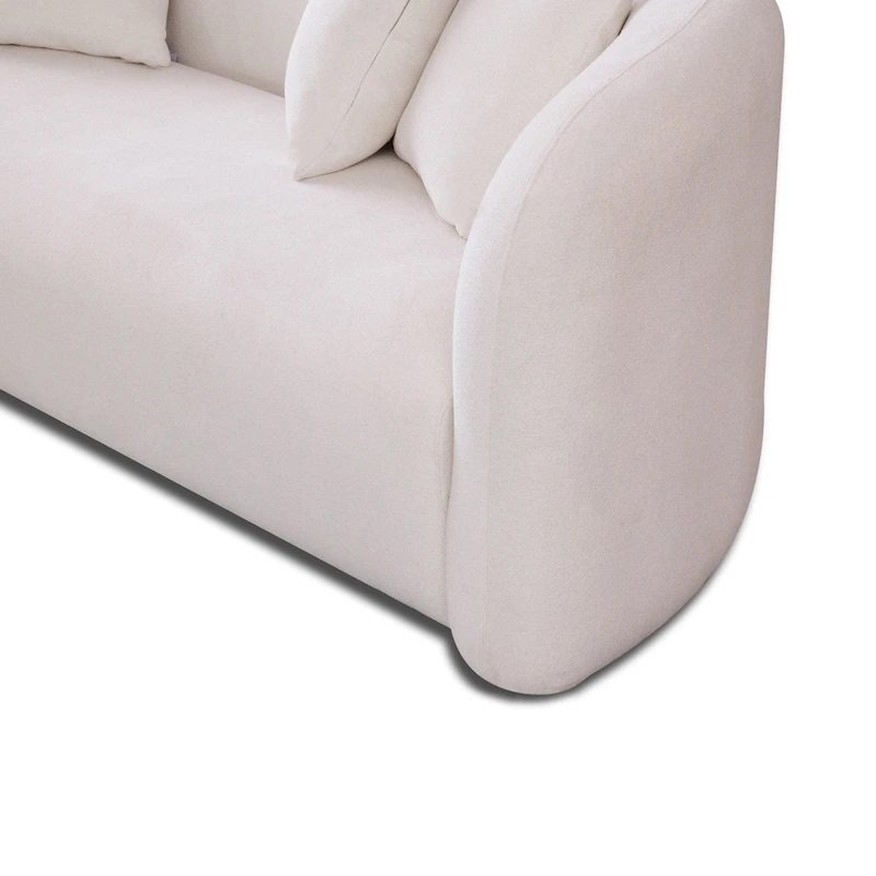 Hanar Mid Century Modern Luxury Tight Curved Back Boucle Sofa