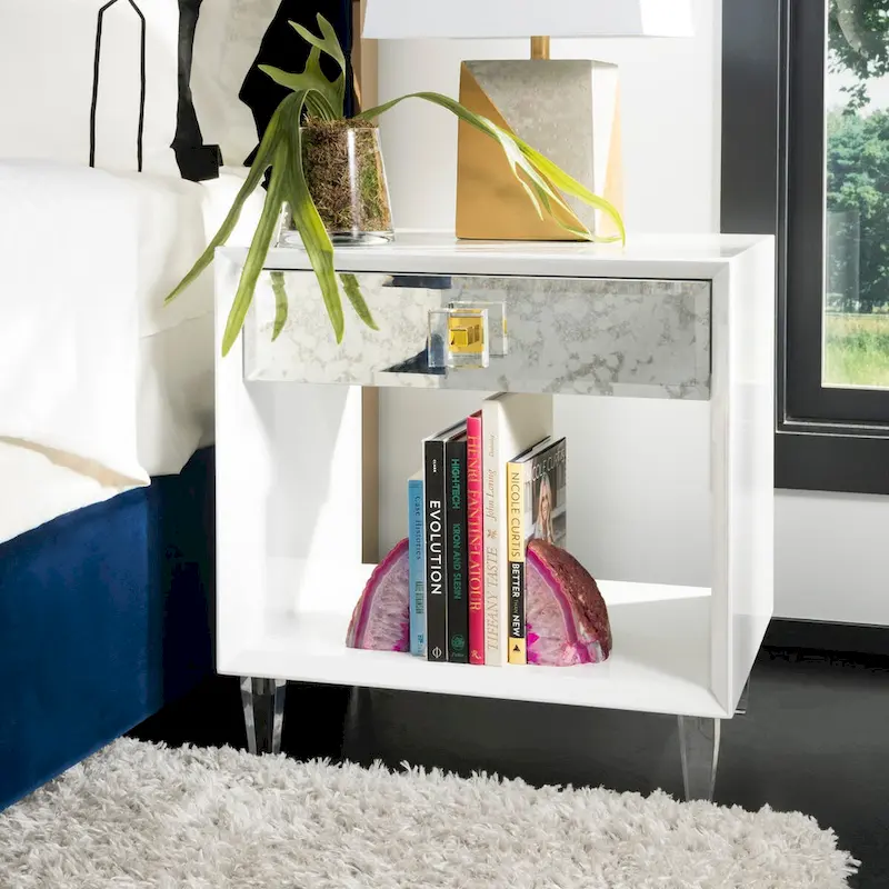 Side Table- White - 24 W x 18 L x 25 H - 24Wx18Dx25H