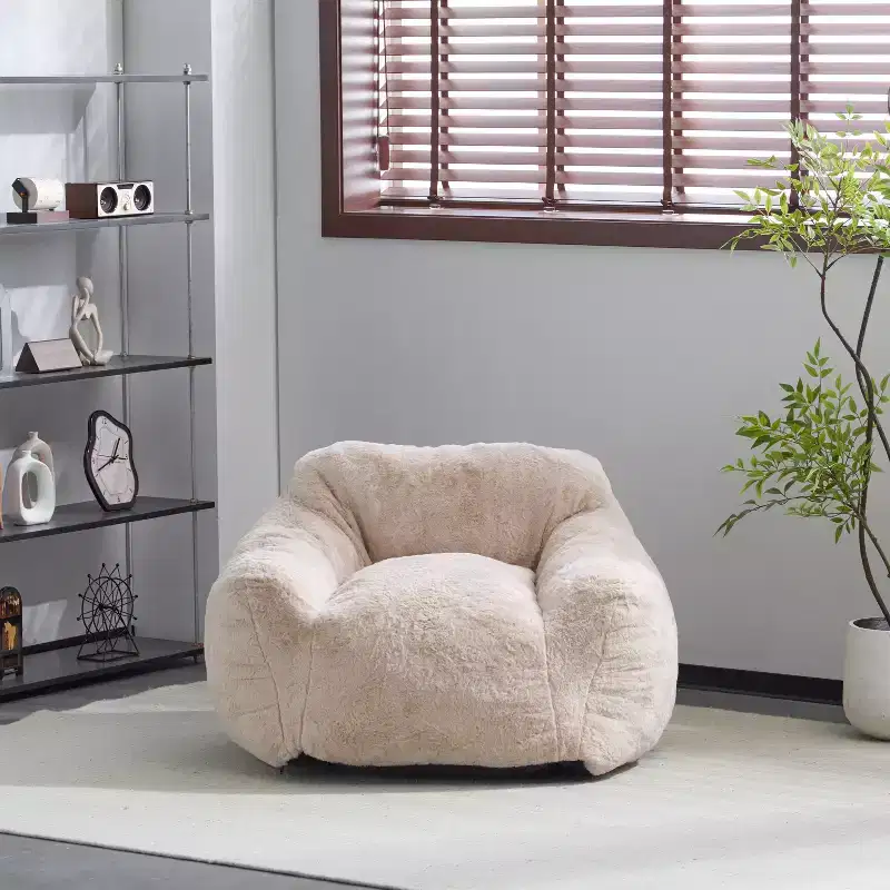 Indoor Armchair Style Bean Bag, Beige