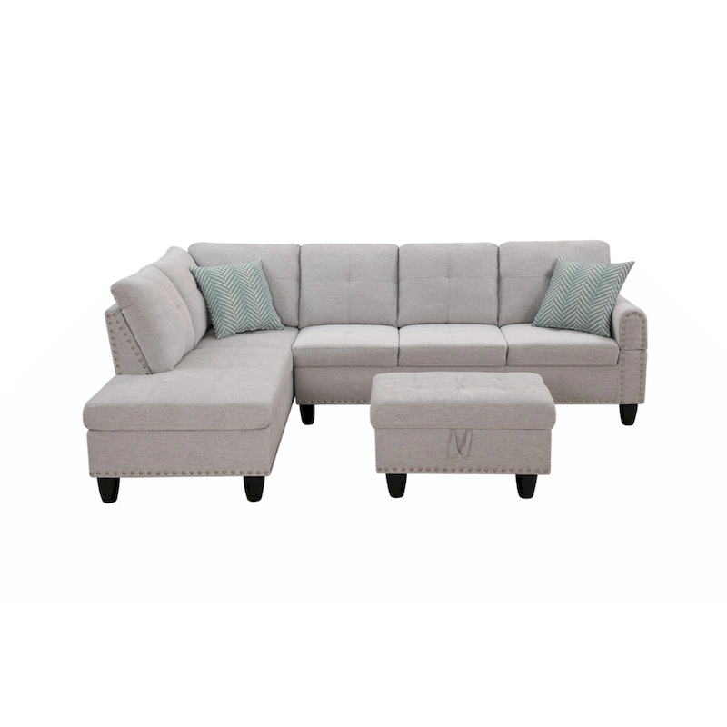 Alger 98 Wide Left Hand Facing Sofa & Chaise with Ottoman