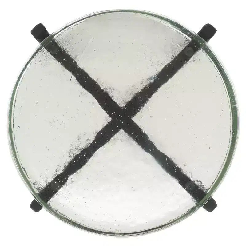 Cast Glass Drink Table, Black and Clear