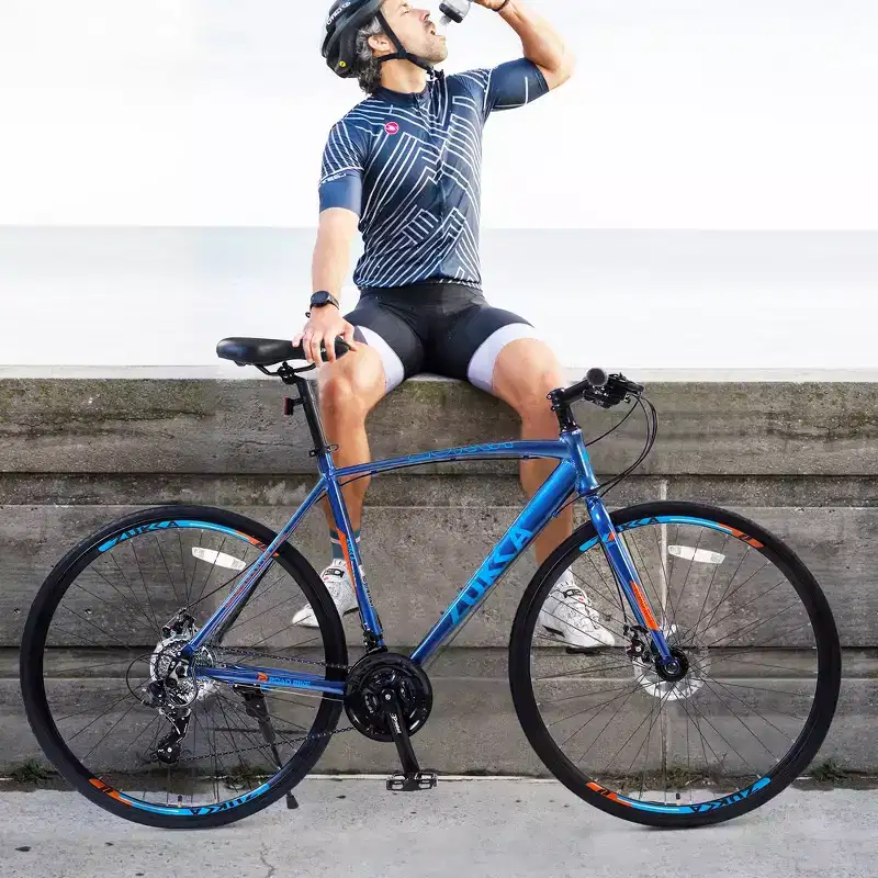 Whisen 28 Adult Hybrid Bike, Road Bike with 24-Speed Gear, Disc Brakes