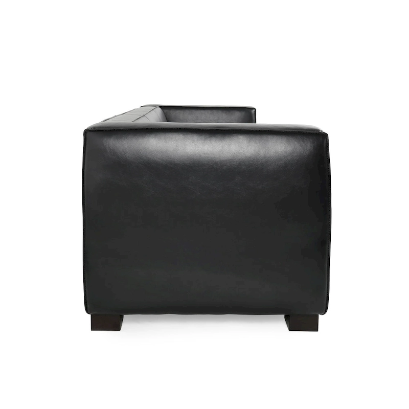 Goyette Faux Leather 3 Seater Sofa by Christopher Knight Home