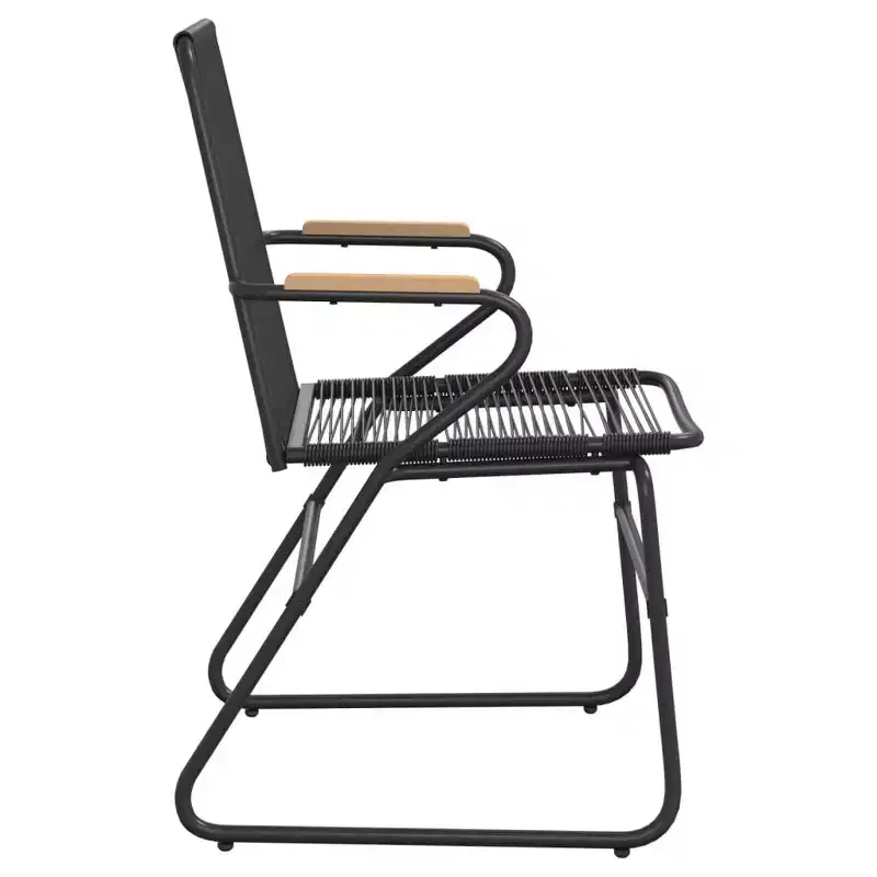 vidaXL Patio Chairs 2 pcs Black 22.8x23.2x33.7 PVC Rattan