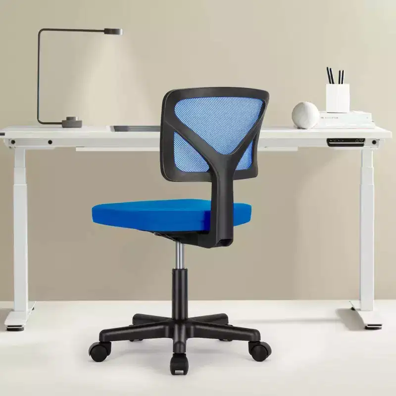 Ergonomic Swivel Workspace Stool with Dynamic Lumbar Support, Adjustable Height, Armless
