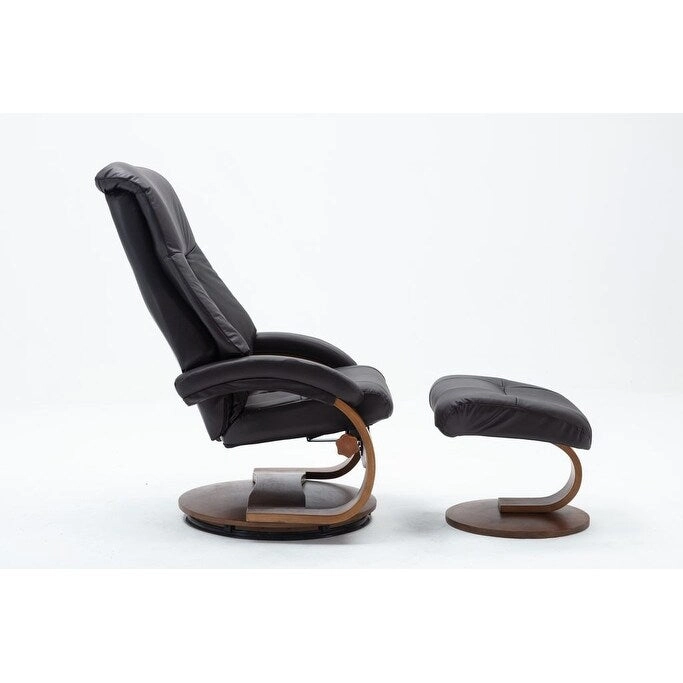 Relax-R Montreal Recliner and Ottoman Top Grain Leather