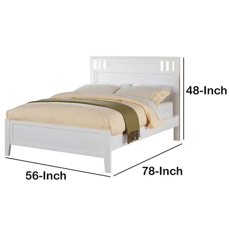 Fantastic Full Bed Wooden Finish , White