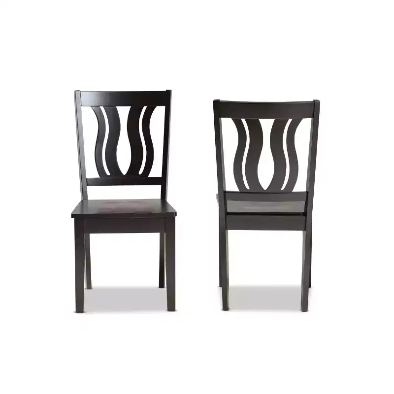 2pc Fenton Wood Dining Chair Set - Baxton Studio