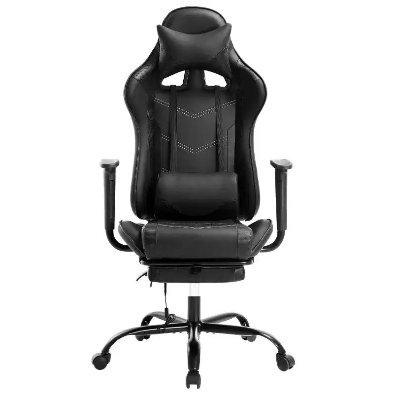 Racing Gaming Chair Video Game Chairs with Computer Desk PU Leather Headrest Lumbar Support & 360-Swivel Seat