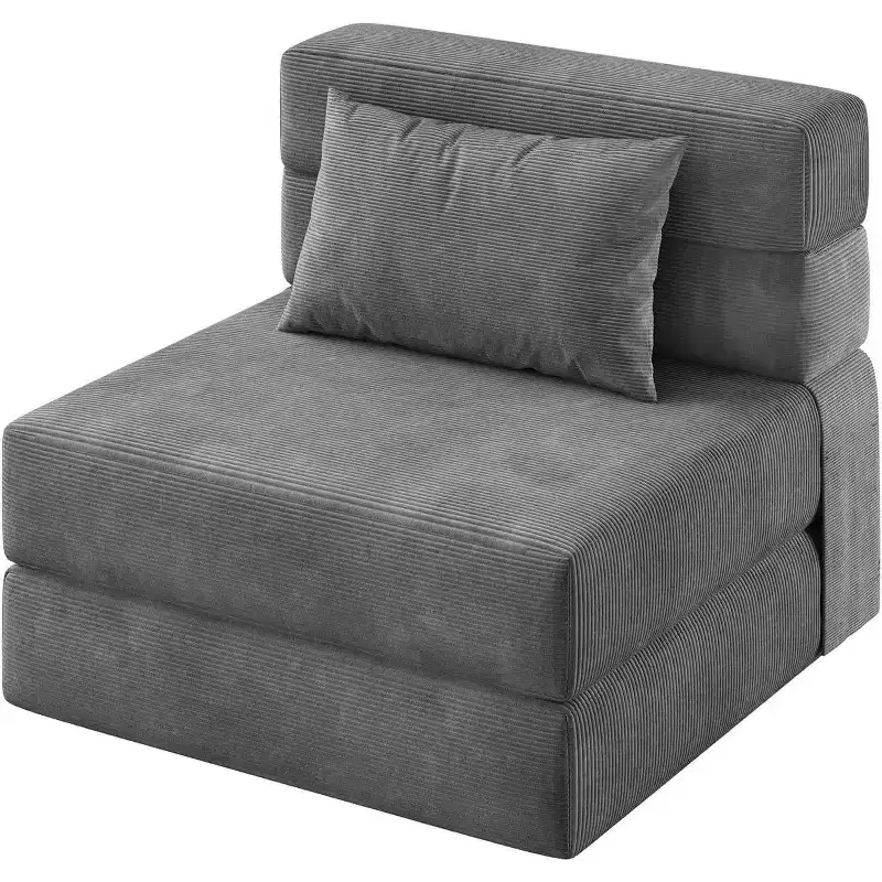 Sofa Bed Corduroy - Convertible Chair Bed, Futon Chair Sleeper, Folding Chair Bed for Living Room