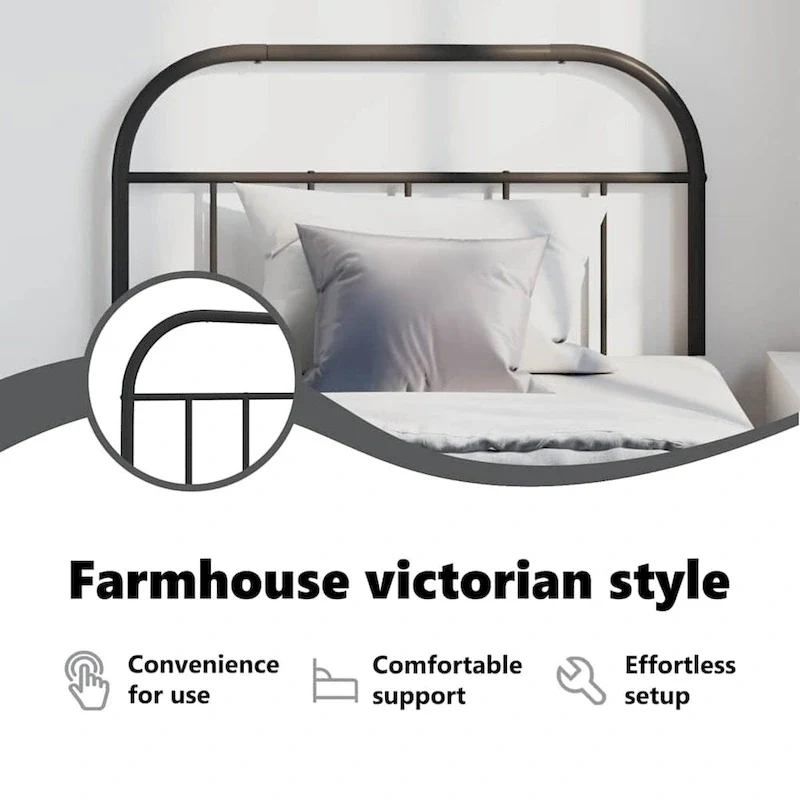 vidaXL 38.2 Inch Metal Headboard, Farmhouse Rustic Headboard Only