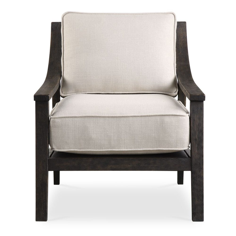 Barrel Back Chair Chiseled Iron Frame Upholstered Accent