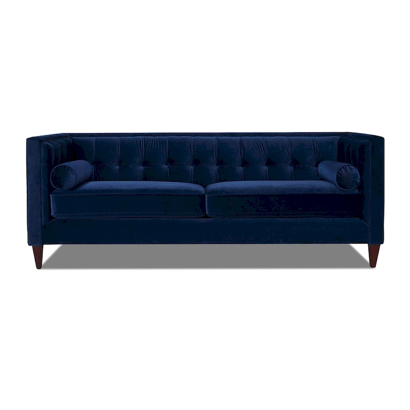 Jack 84 Mid-Century Modern Tuxedo Sofa with Bolster Pillows