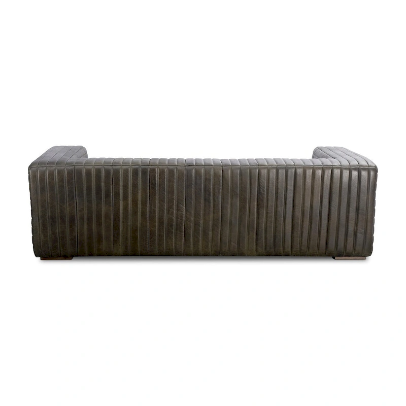 Aurelle Home Caolo Modern Channel-Stitched Leather Sofa