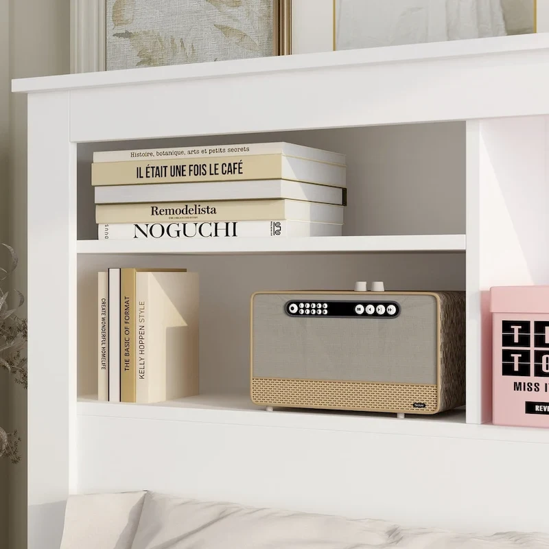 65W x 43H Bookcase Headboard With Light