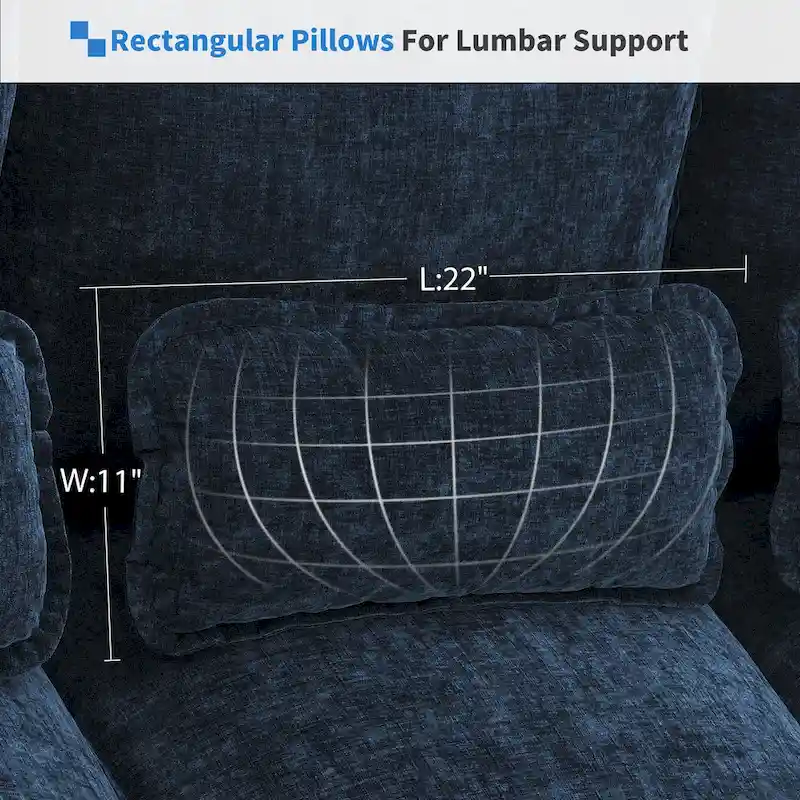 Blue Chenille 6-Seat Modular U-Shaped Sleeper Sectional Sofa with Chaise
