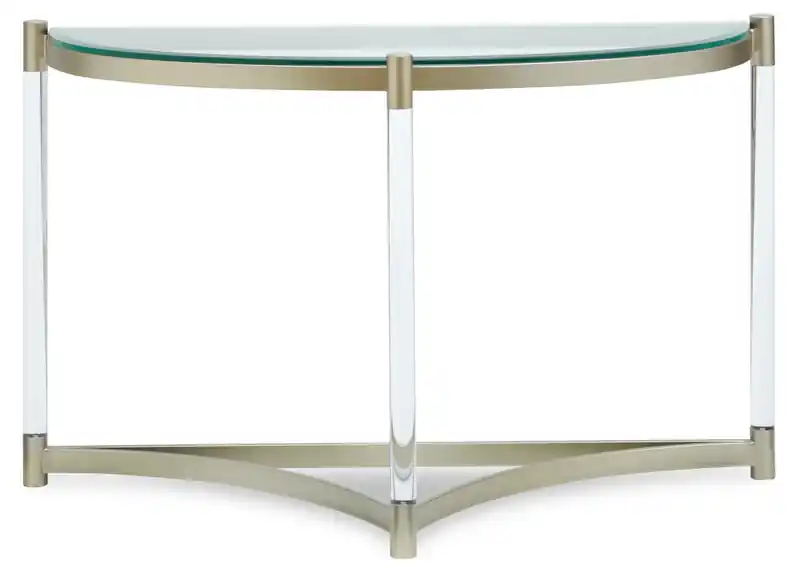 48 Modern Glass Top Sofa Table - Platinum with Metal and Acrylic