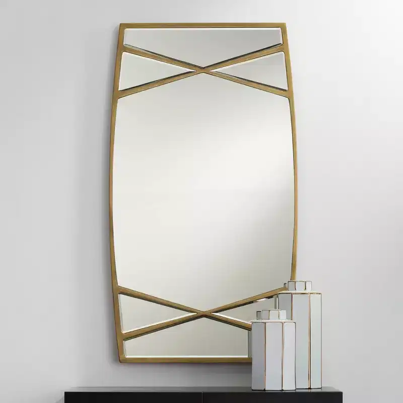 Double Cross Gold 23 1/4 x 42 Rectangular Wall Mirror