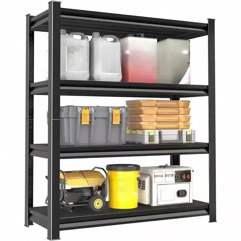 Black Metal Adjustable Garage Storage Rack, Standard, 40