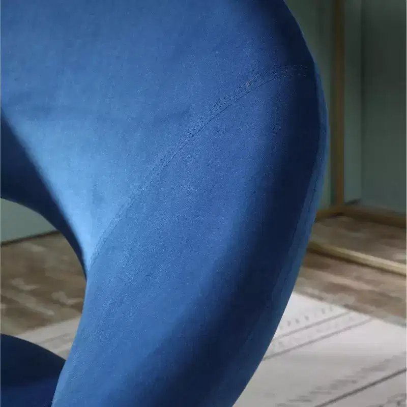 Roundhill Furniture Slatina Silky Velvet Upholstered Accent Chair, Blue with Gold Tone Finished Base