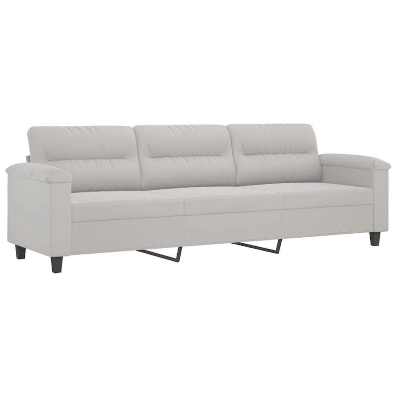 vidaXL Couch Modern Accent Upholstered Chair with Footstool Microfiber Fabric