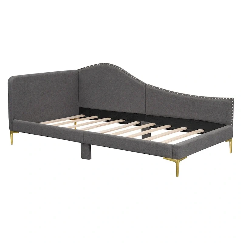 Upholstered Daybed with Guardrail and Headboard
