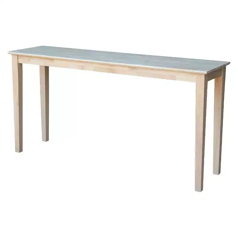 Style Unfinished Hardwood Console Table