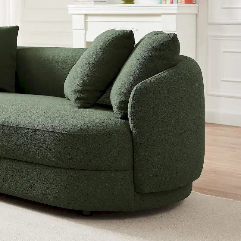 Haas Japandi Style Luxury Modern Boucle Fabric Curved Sofa