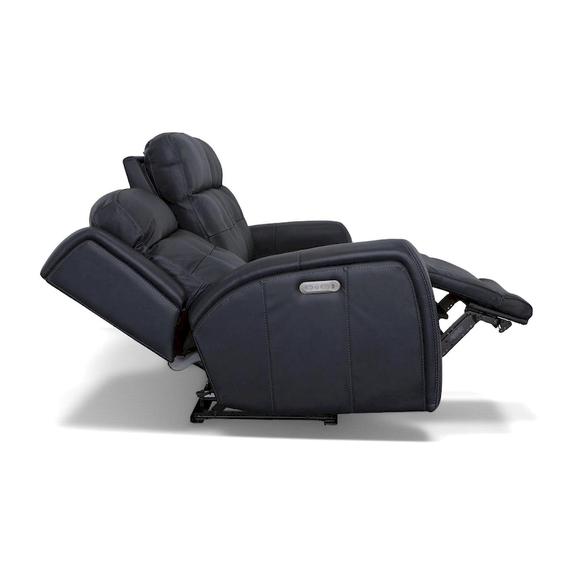 Grant 87 Leather Power Reclining Sofa with Power Headrests by Flexsteel