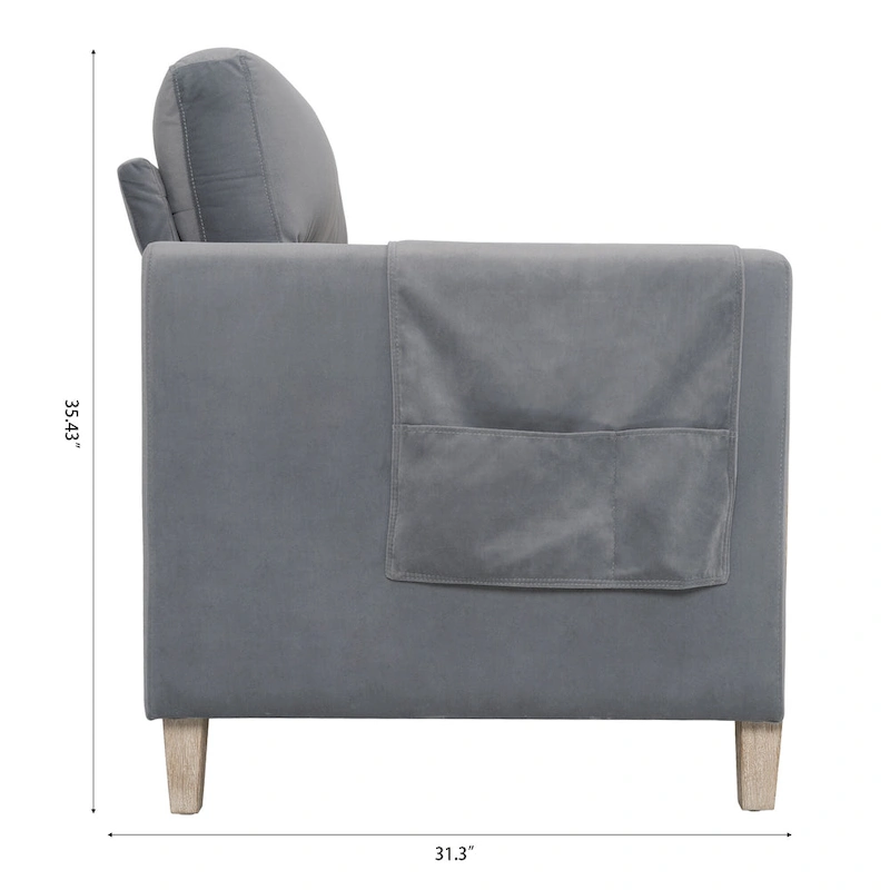 Larb Modern Solid Wood Three-Seater Sofa Couch by Christopher Knight Home