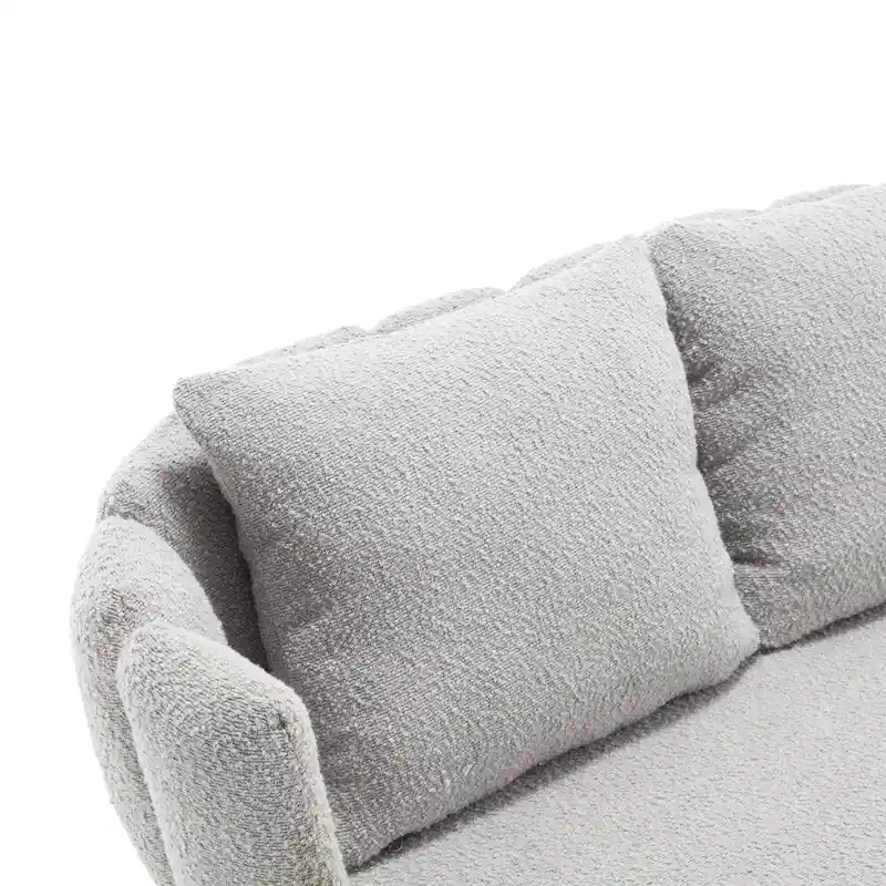 Modern Upholstered Armsofa Tufted Sofa with Metal Frame