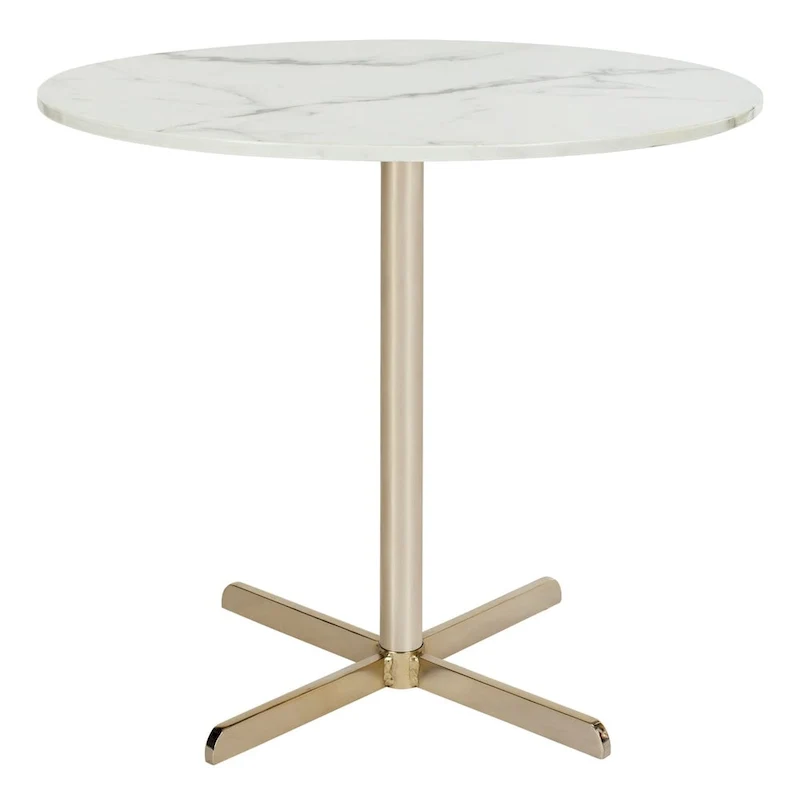 SAFAVIEH Peggy White/ Brass Round Side Table - 19.6 x 19.6 x 17.8 - 20Wx20Dx18H