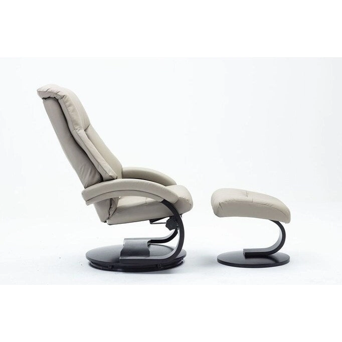 Relax-R Montreal Recliner and Ottoman Top Grain Leather