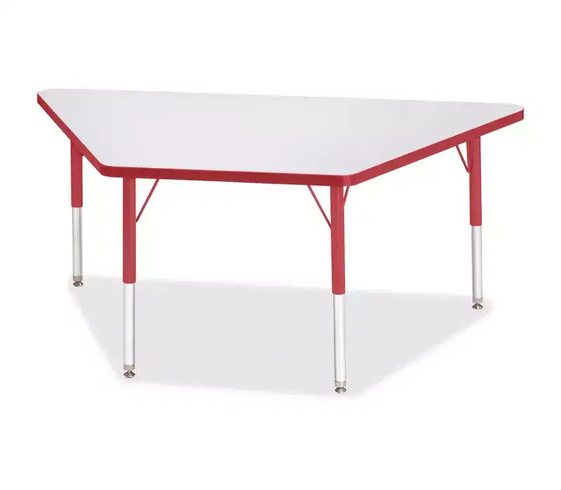 Jonti-Craft Berries Elementary Height Prism Edge Trapezoid Table 30 x 60 in Red