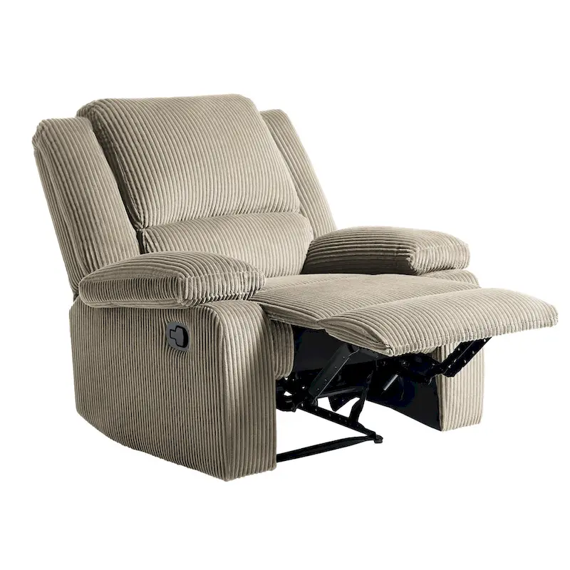 2Set Modern Lounger Upholstered Push Back Manual Recliner Chair
