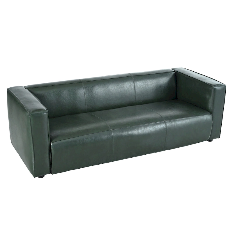 Goyette Faux Leather 3 Seater Sofa by Christopher Knight Home