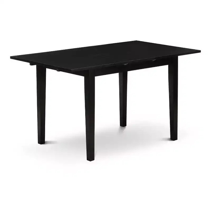HomeStock NFDA5 Black Rectangle Dining Set with 4 Chairs