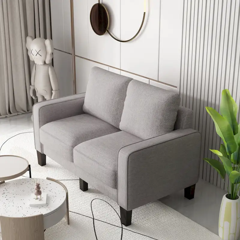 Modern Living Room Furniture Sofa in Beige Fabric 2+3