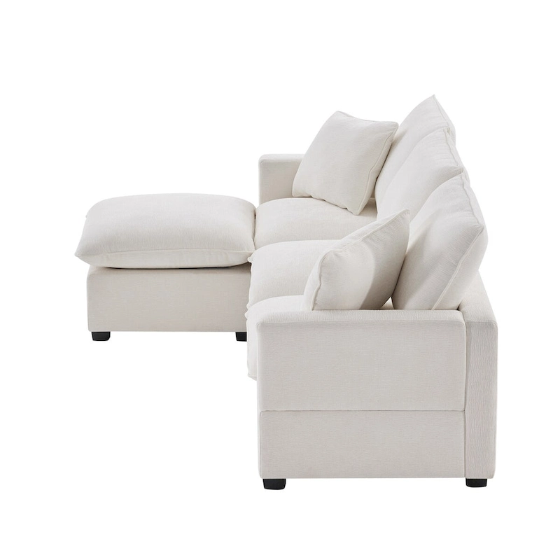 Nestfair Modern Modular Sofa 4 Seat Chenille Sectional Couch Set with 2 Pillows Included